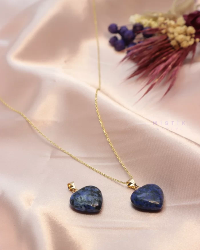 ufak kalp lapis lazuli kolye gumus 1